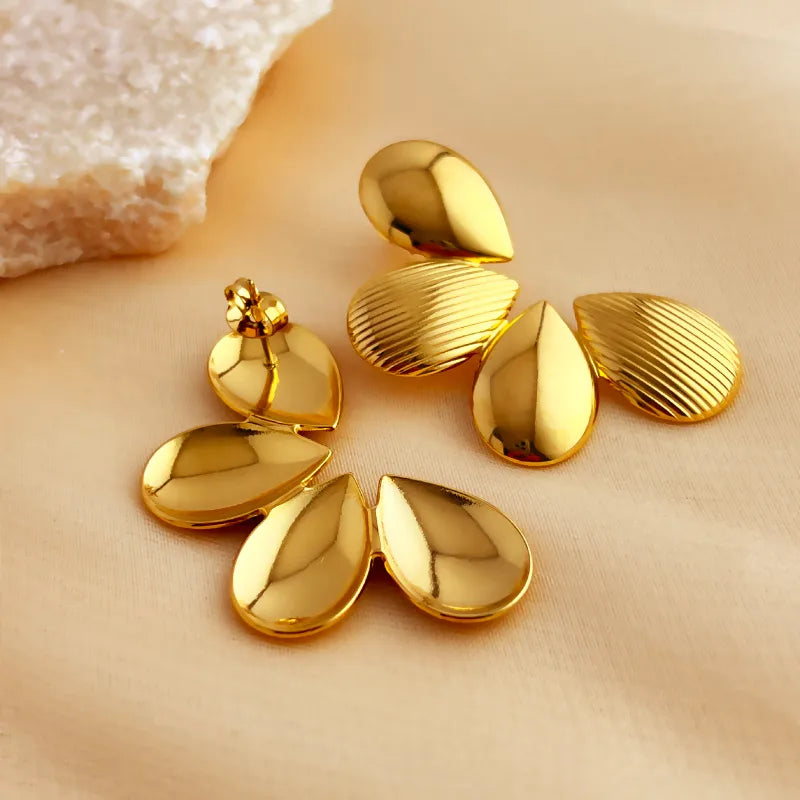 Elegant Luxurious Simple Style Flower Plating 304 Ear Studs