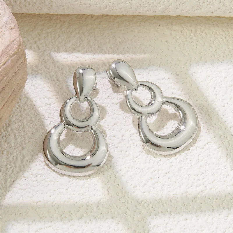 Silver 304 Stainless Steel hanging Ear Studs
