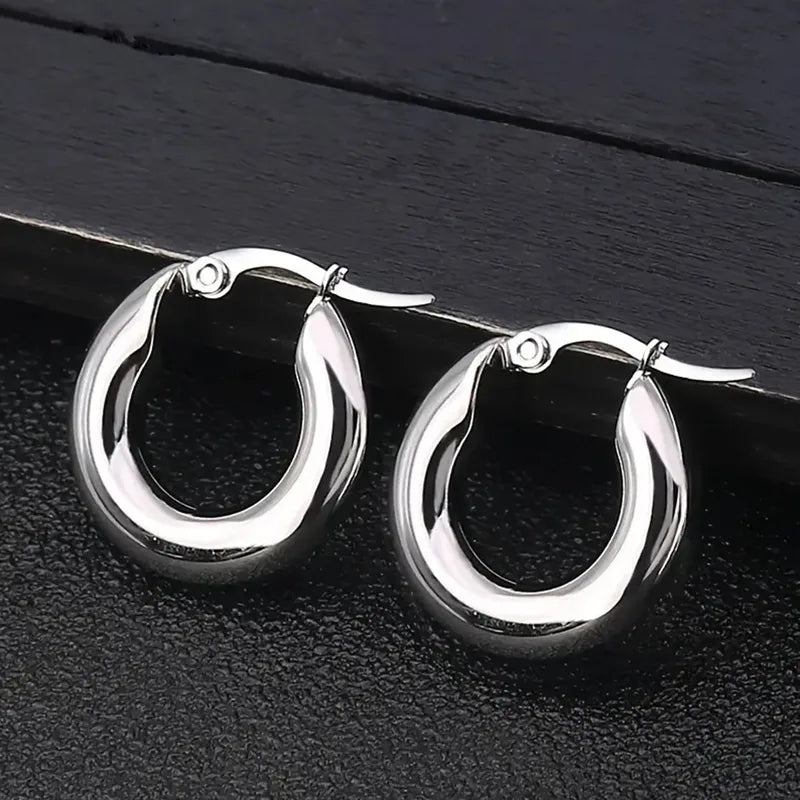 Round Silver Earring - Antitarnish