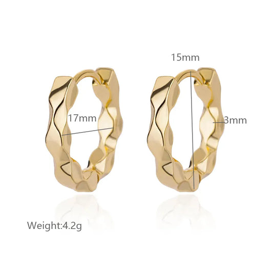 Simple Style Solid Color Plating 304 18K Gold Plated Earrings