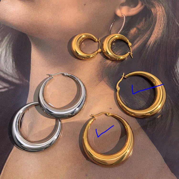 1 Pair of Vintage Geometric Solid Color Plating Copper Hoop Earrings