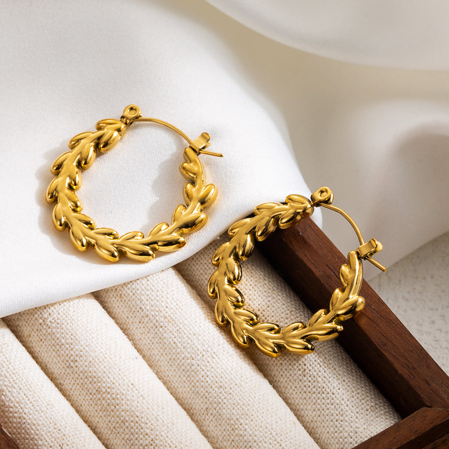 Flower Hanging 304 18K Gold Plated Earrings