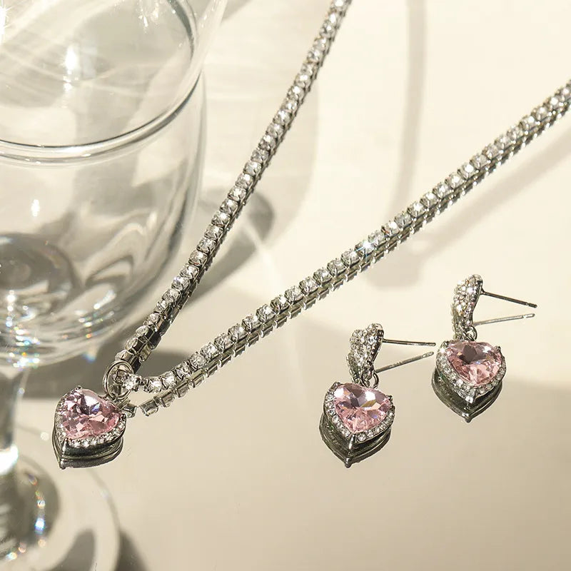 Pink Heart Diamond Necklace