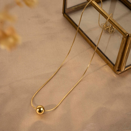 Truetarnish 18K Gold Plated Solid Gold Necklace - Droplet