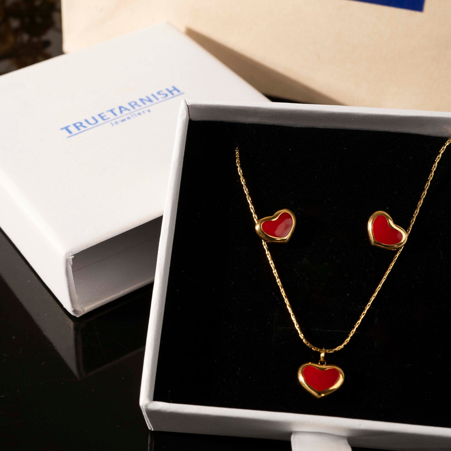 Red Necklace & Earring stud set