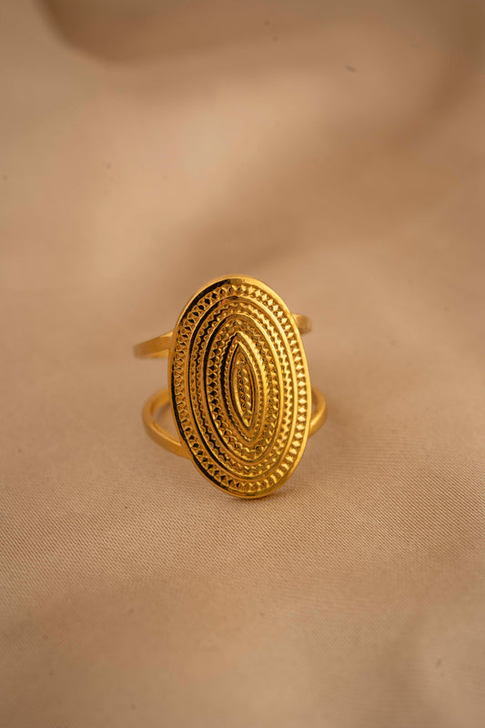 Classic style geometric leaf plating open rings