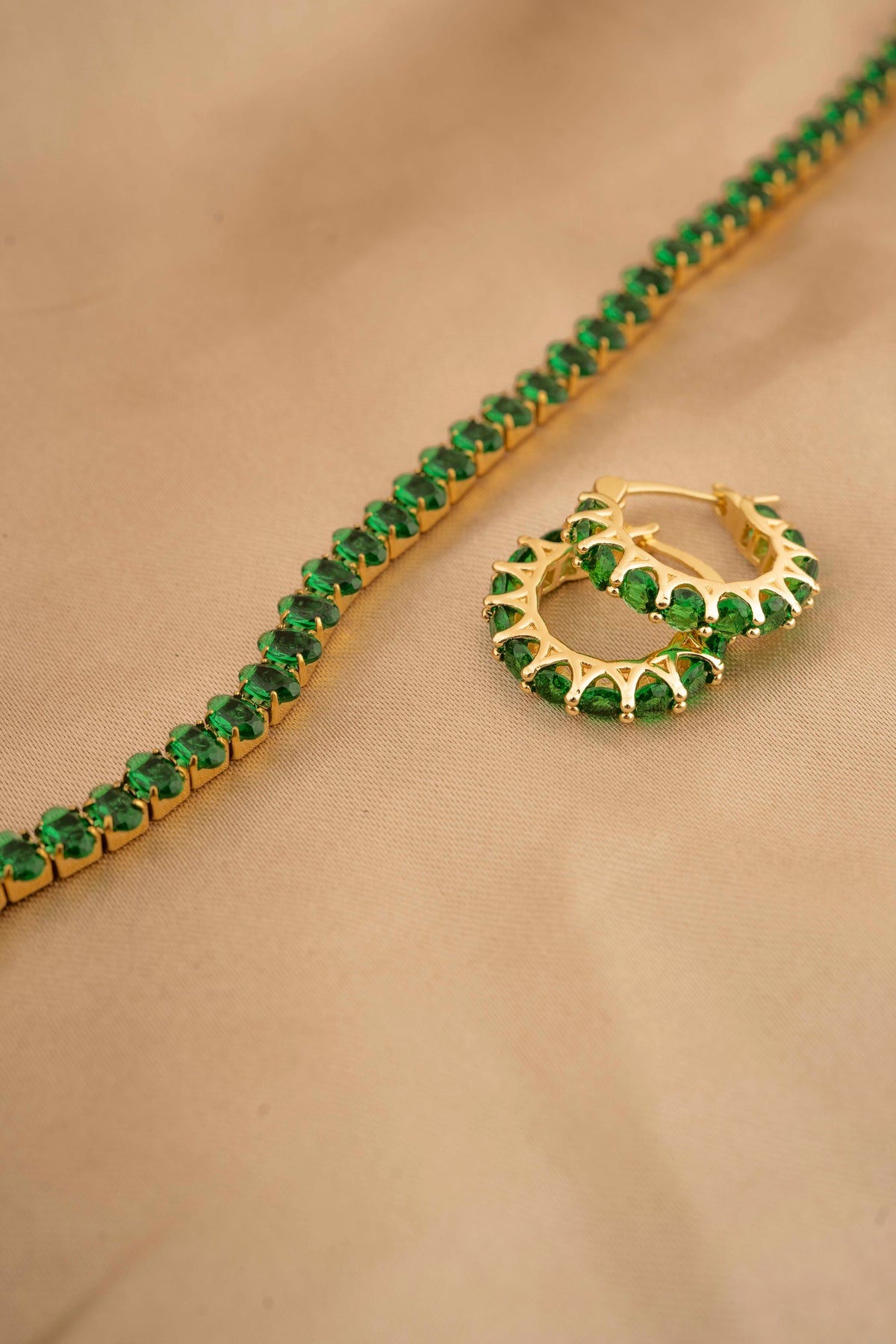 Peacock Green Necklace Set with Premium Bracelet Combo