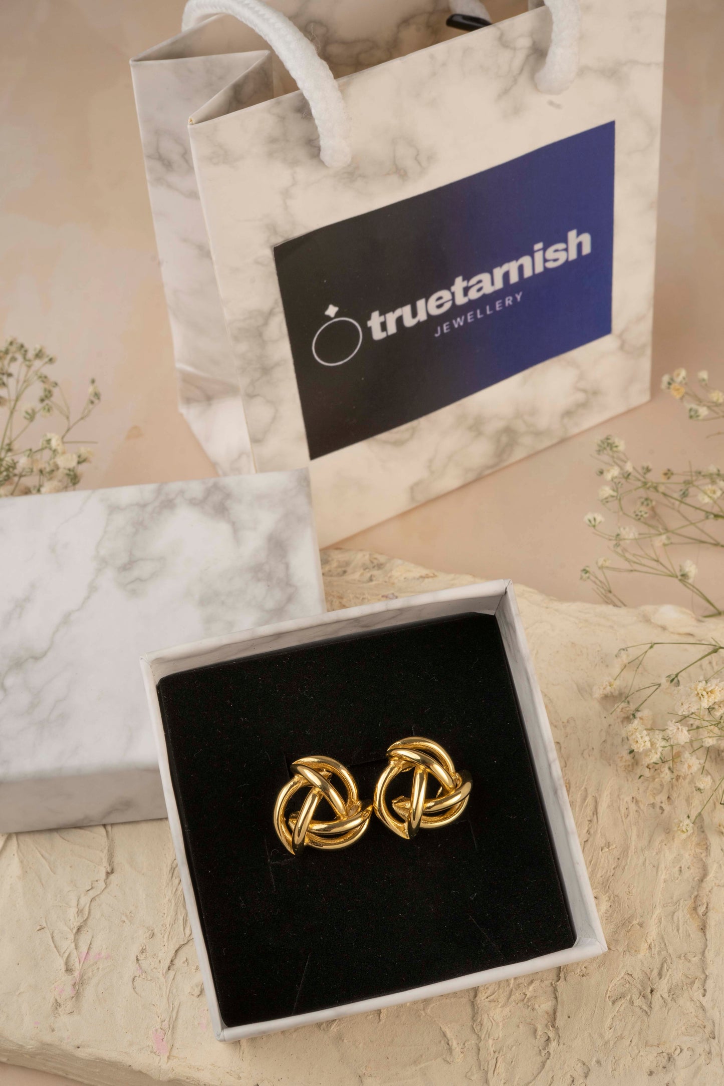 Retro Modern Style 304  18K Gold Plated Ear Studs - Universal