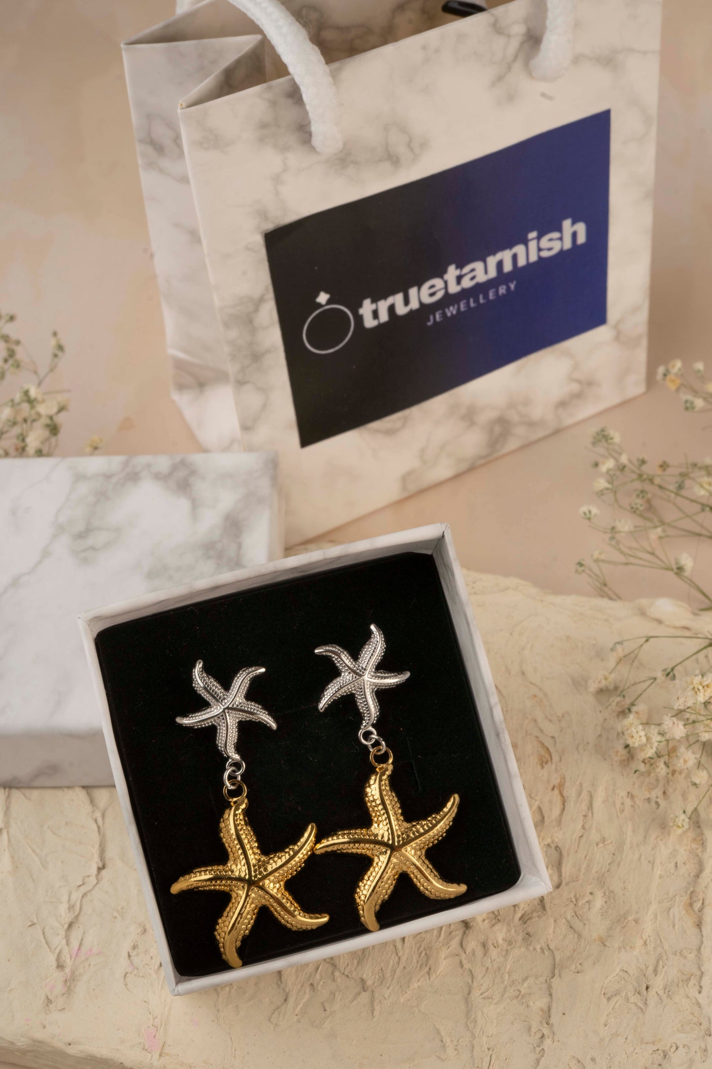 Hawaiian Beach Style Starfish Solid Color 304 18K Gold Plated Earrings