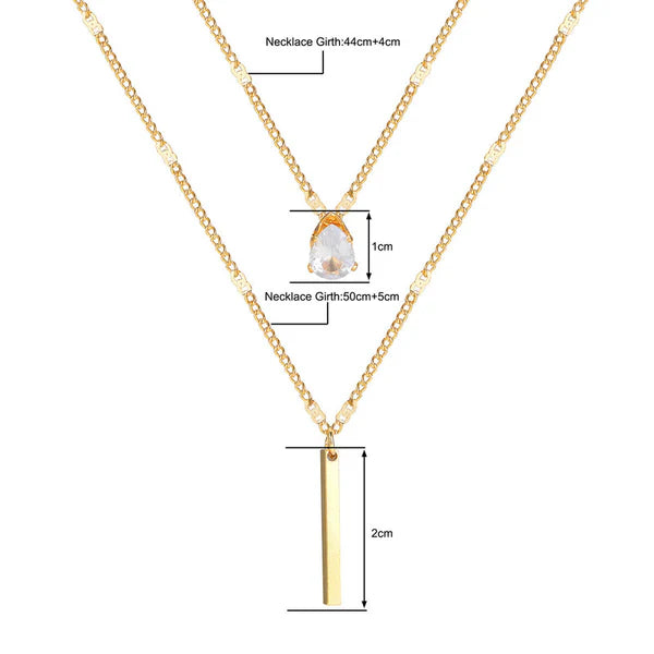 Truetarnish Rhinestones Necklace 304 Stainless Steel 18K Gold Plated