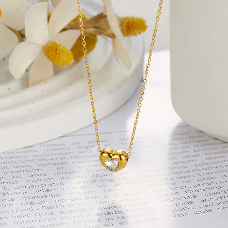 Truetarnish Heart Dove one Necklace