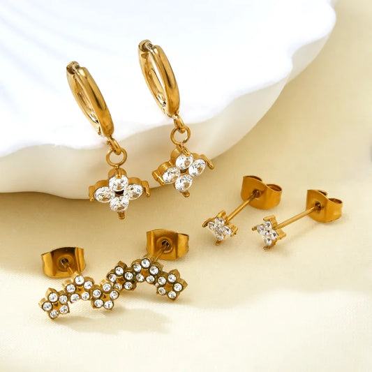 Truetarnish Floral Ear Stud 3 piece Set