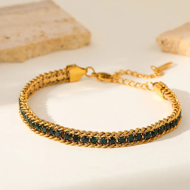 Modern Black Diamond 18K Gold Plated Bracelets - Antitarnish