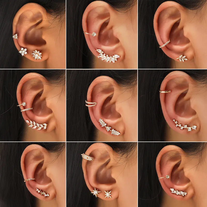 Silver Elegant Ear Cuffs