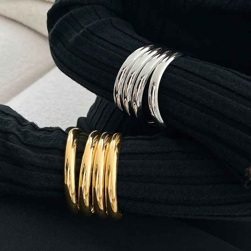 Silver Cuffs Retro Geometric Alloy Bangles New