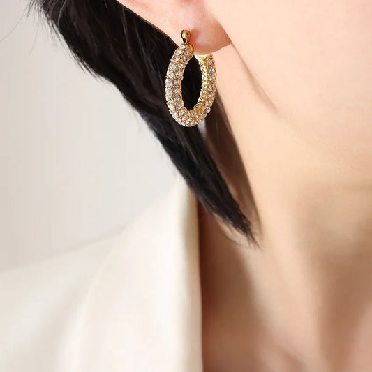 Truetarnish Vintage with tiny Inlaid Diamonds Earring Studs