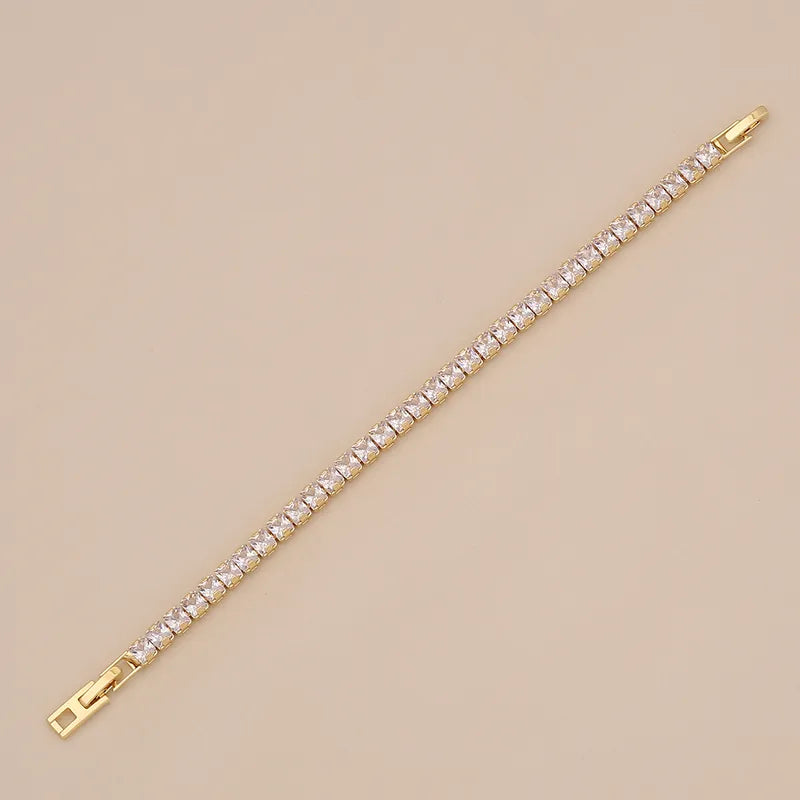 Style Classic Style Square 304 Stainless Steel Zircon Tennis Bracelets