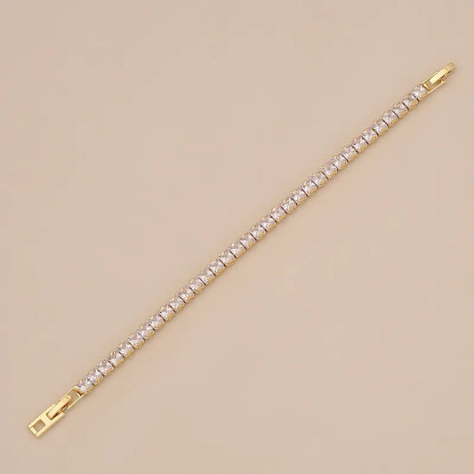 Style Classic Style Square 304 Stainless Steel Zircon Tennis Bracelets
