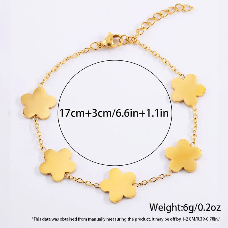 Simple Style Four Leaf Clover Solid Color 304 Bracelets In