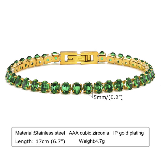 Anti tarnish Vintage Classic Style Rhinestones Green Bracelets