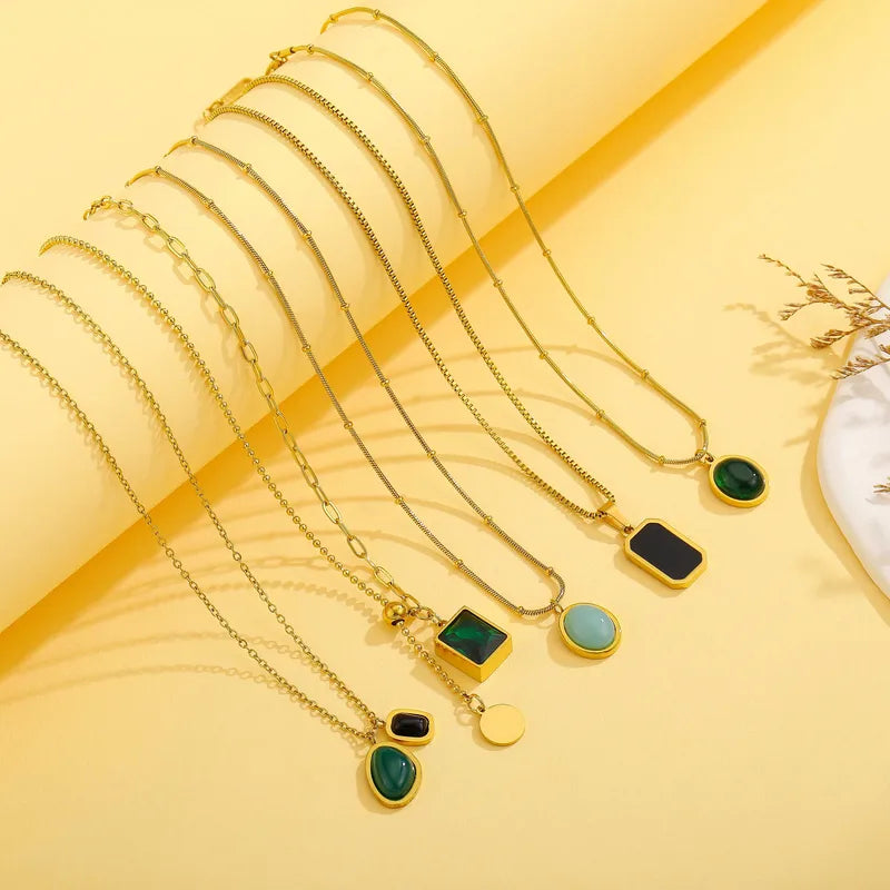 Truetarnish Unisex 18K Gold Plated Black Necklace