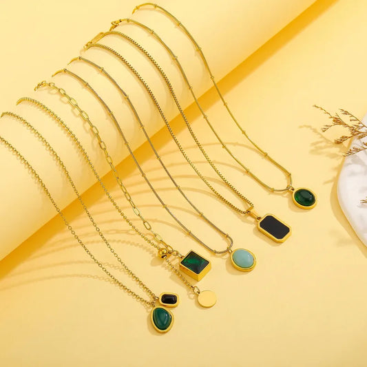 Truetarnish Unisex 18K Gold Plated Black Necklace