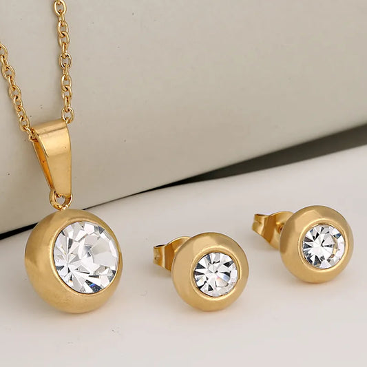 Luxury Premium Diamond Necklace with Bracelet and Vintage Ring
