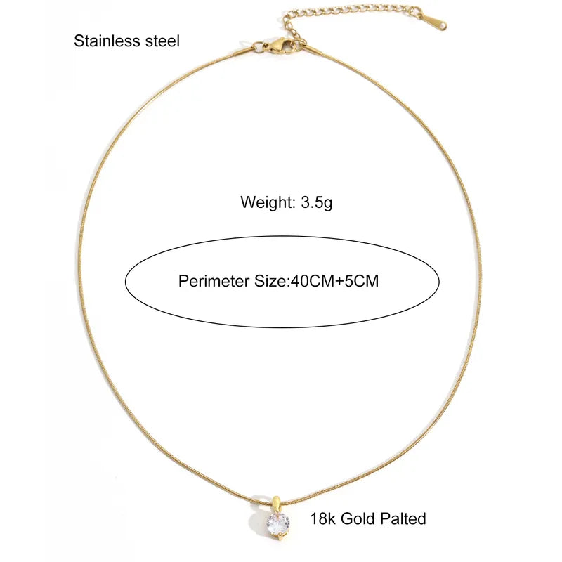 Silver Elegant Office wear Stainless Steel Pendant Necklace
