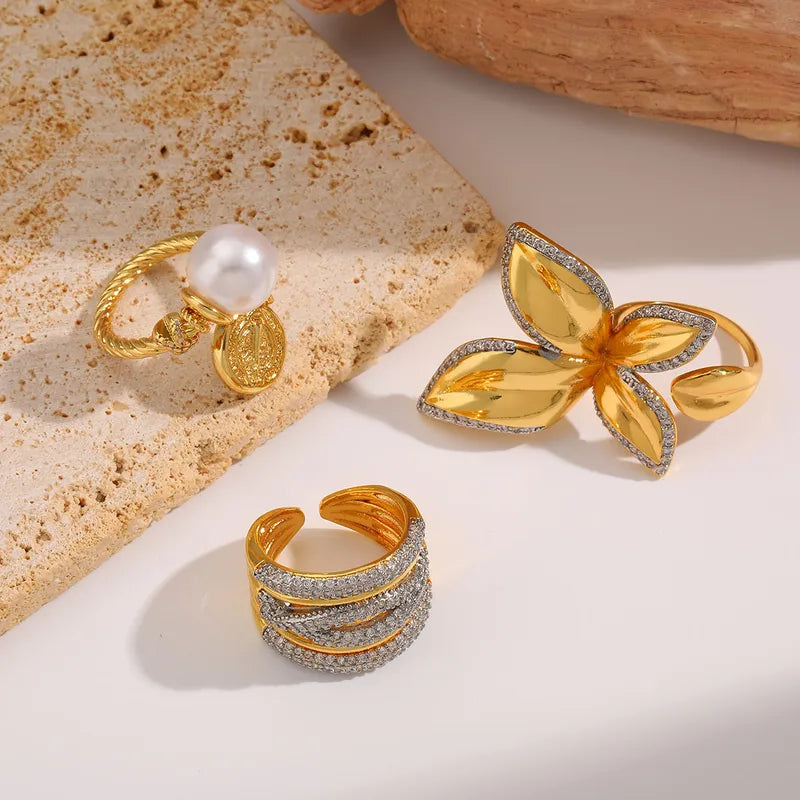 18K Gold Plated pearl Ring