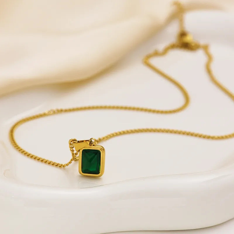 Truetarnish Demi fine 18K Gold plated Necklaces Green