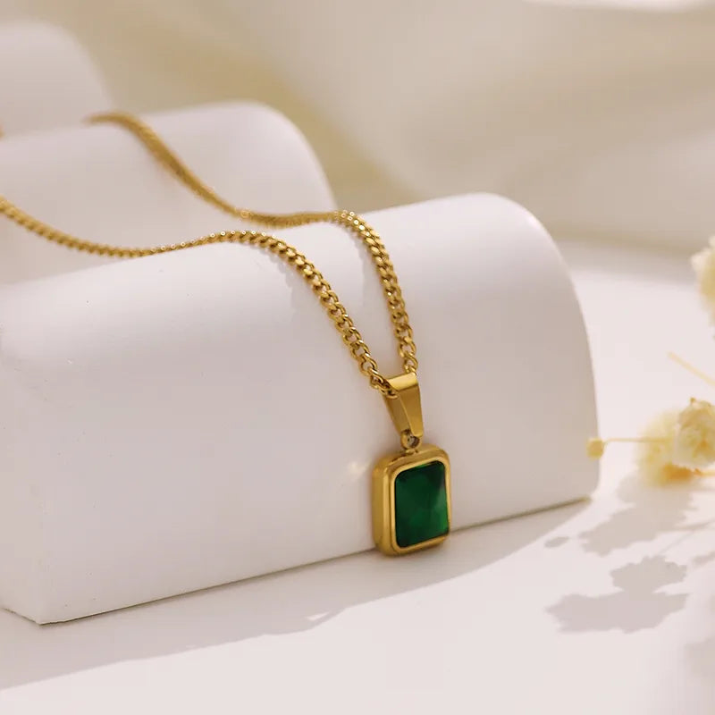 Truetarnish Demi fine 18K Gold plated Necklaces Green