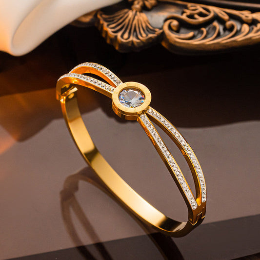 Sophisticated Diamond combo Necklace, Earrings and Anti tarnish Bangle