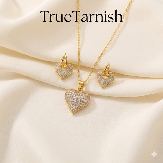 Sophistication Queen heart Offer Combo Necklace set with Ring and Adjustable bracelet