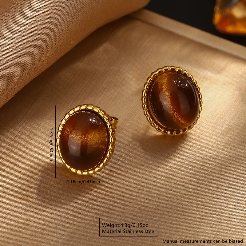 True love Gift - Brown Necklace Studs