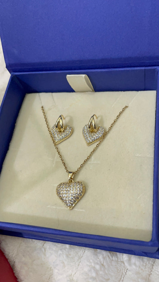 Dove Diamond Heart with Earring set