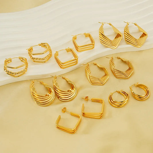 Simple Style Classic Style 18k Gold Plated Earrings