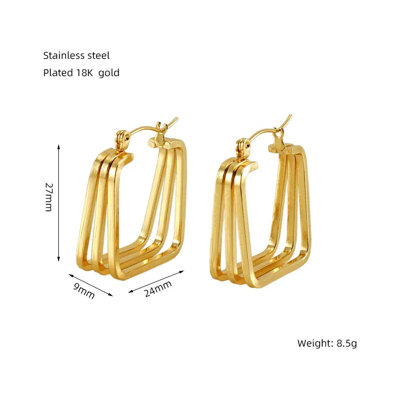 Basket hoops 18K Gold Plated Earrings