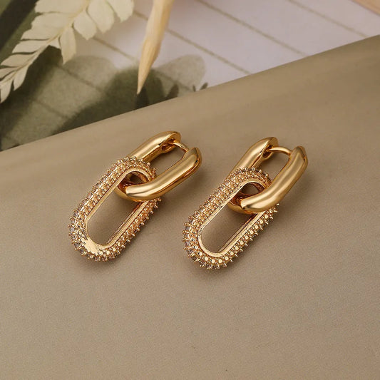 Truetarnish Huggies 18k gold plated drop earrings