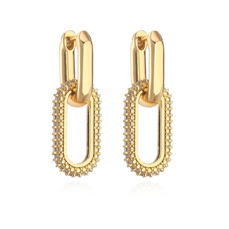 Truetarnish Huggies 18k gold plated drop earrings