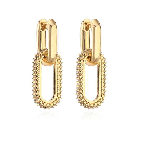 Truetarnish Huggies 18k gold plated drop earrings
