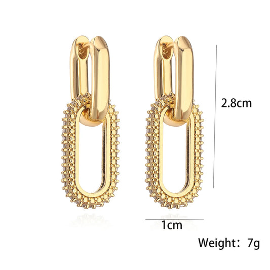 Truetarnish Huggies 18k gold plated drop earrings