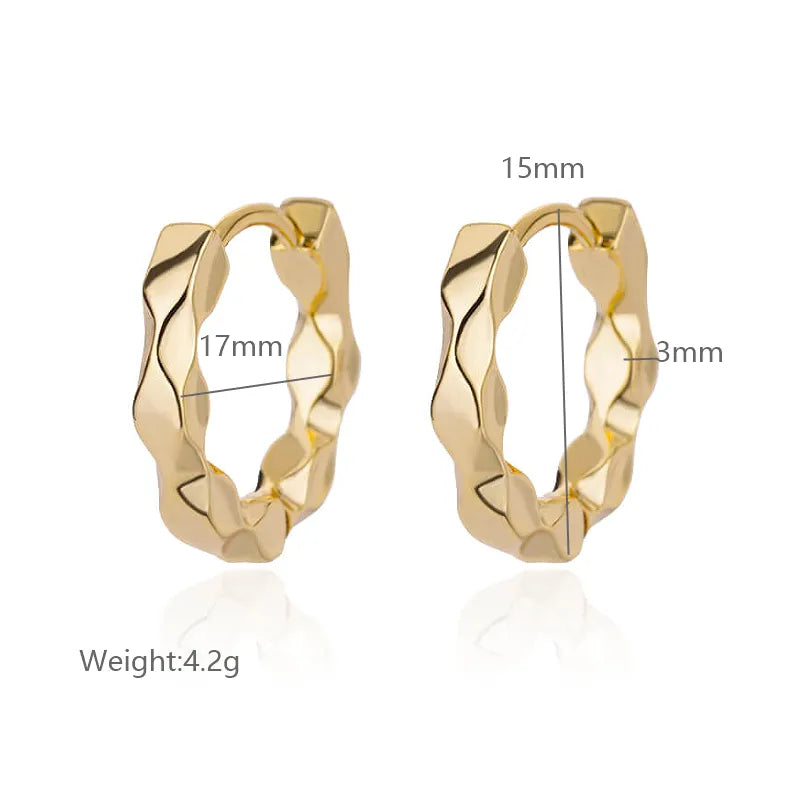 Simple Style Solid Color Plating 304 18K Gold Plated Earrings