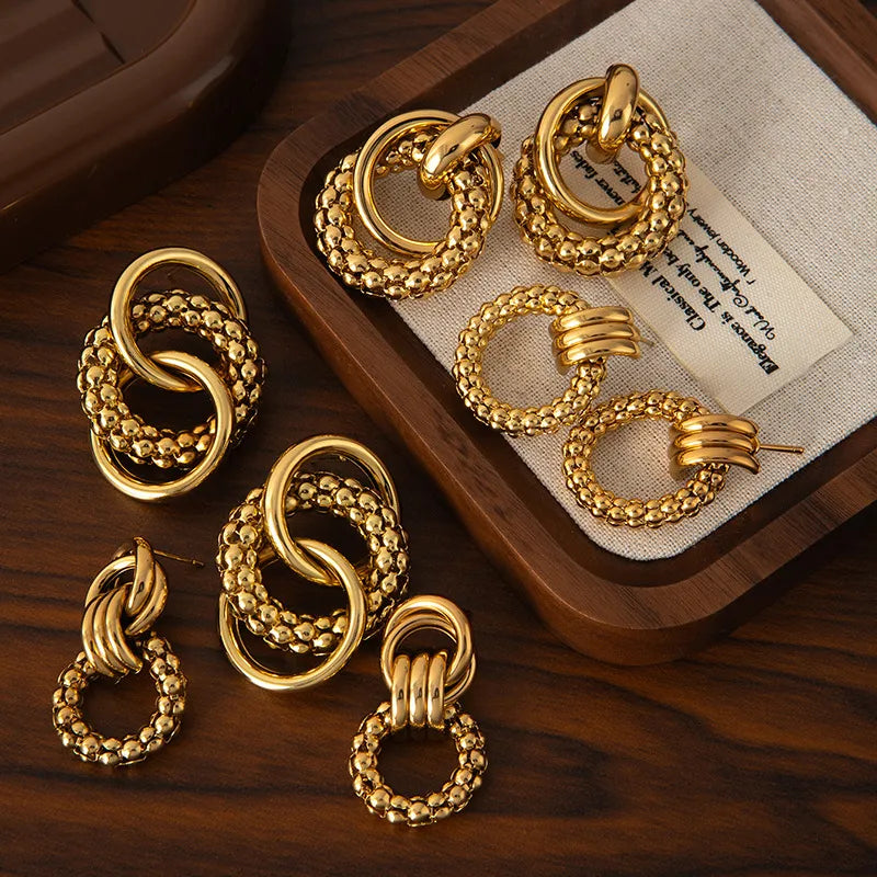 Truetarnish Layered  Huggie Earring Studs