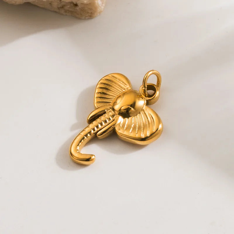 304  4K Gold Plated Elephant Sun Star Polished Jewelry Accessories Pendant