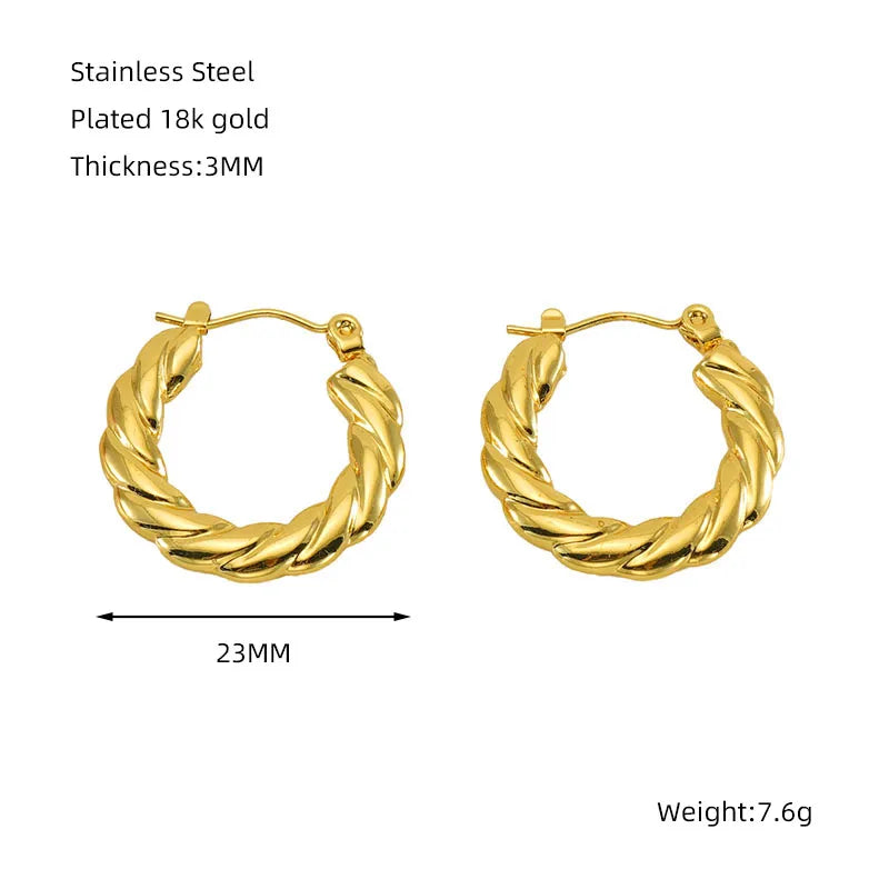 Simple Style Classic Style 18k Gold Plated Earrings