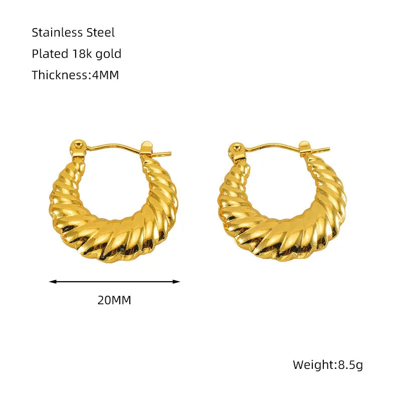 Simple Style Classic Style 18k Gold Plated Earrings - Layer