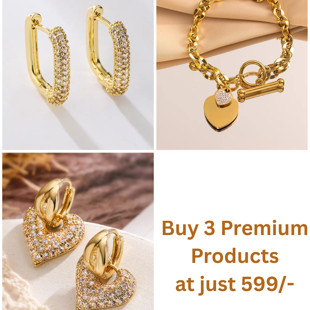 Waterproof Bracelet combo with 2 Earrings Minimalist