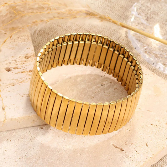 Casual Retro Star Heart Shape 304 Zircon wristband Big