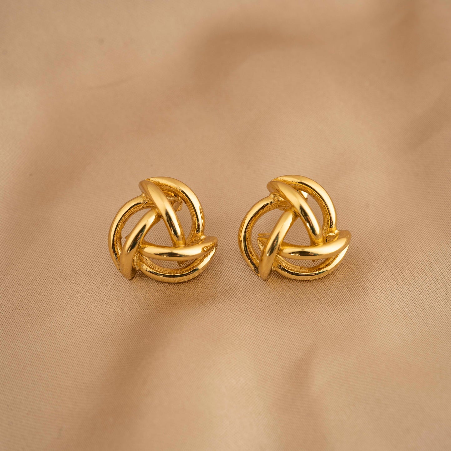 Retro Modern Style 304  18K Gold Plated Ear Studs - Universal