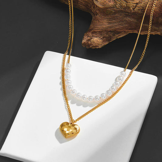 Heart Bow Necklace Set